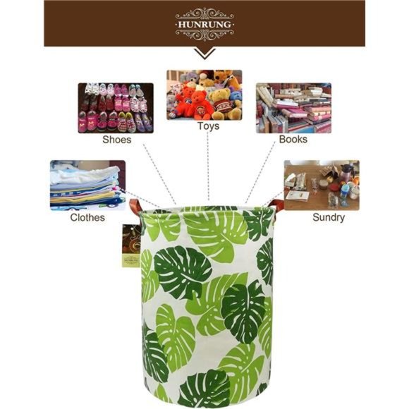 Laundry Hamper,Large Canvas Fabric Lightweight Storage Basket Toy Organizer - Picture 2 of 6